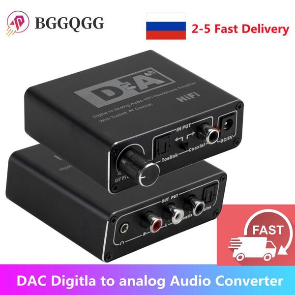 Amplificadores Convertidor de audio digital a analógico Decodificador Adaptador de amplificador auxiliar Rca de 3,5 mm Toslink Salida coaxial óptica Dac 24 bits Hifi Dac Amp