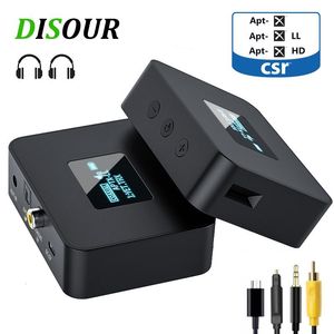 Amplificateurs Disour CSR 5.0 Bluetooth Audio Transmetteur Aptxhd/ll Spdif Coaxial 3.5mm Aux Oled Display pour TV Voiture Adaptateur sans fil Dongle