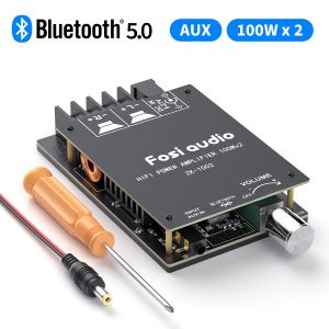 Amplificateurs Fosi Audio Bluetooth 5.0 TPA3116D2 Board d'amplificateur d'alimentation numérique 100W HIFI STEREO AUX Audio Subwoofer Amplificateur Mudule