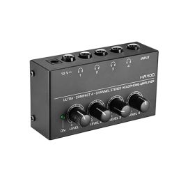 Amplificateurs HA400 Amplificateur audio ultracompact 4 canaux mini o Amplificateur de casque stéréo avec adaptateur de puissance