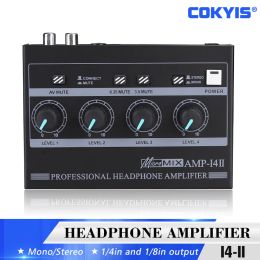 Amplificateurs Amplificateur de casque 4Channel Ferroalloy Mono / stéréo Monitor Set AMPI4 (100240V) Amplificateur de casque chargé