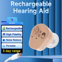 Versterkers Hoorapparaten Oplaadbaar geluidsversterker Hoortoestel voor de doofheid achter de verstelbare versterker van het oorversterker Versterkte