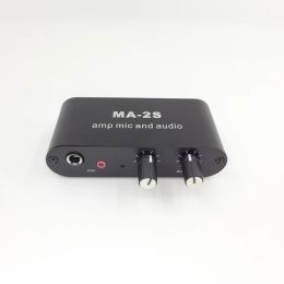 Amplificadores MA2S Micrófono dinámico de 6.5 mm Condensador Micrófono Amplificador Amplificador de auriculares Música Audio Preamplificador de mezcla de mezcla