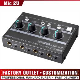 Amplificateurs Amplificateur de casque MIC 2U Amplificateur de casque stéréo mono / stéréo métallique avec RCA / 6,35 mm / 3,5 mm Contrôle du volume d'entrée