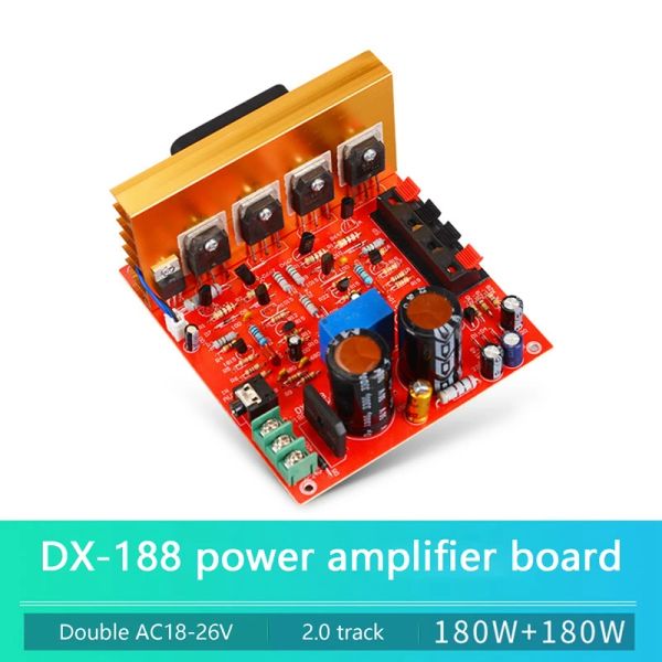 Amplificateurs Power Amplificateur Board audio 180W + 180W 2.0 Channel Fet En haut-parleur Amplificateur Sound Préamplificateur Double AC18V26V avec ventilateur