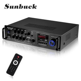 Amplificateurs Sunbuck 2000w Car Amplificateur audio Amplificateur 5CH Affichage Digital Hifi Powers Amplificateur Bluetooth FM Car Home Stéréo Subwoofer avec télécommande