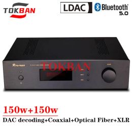 Versterkers TOKBAN TS10 150W*2 2.0 Stereo Power versterker Hoog vermogen Balanced XLR Fiber Coaxiale Bluetooth 5.0 LDAC Klasse AB AUMPLIFIER Audio