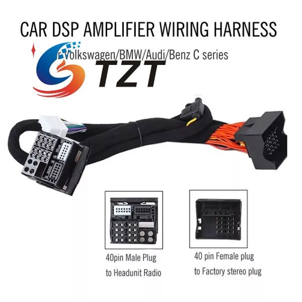 Amplificadores TZT PUZU CAR DSP AMPLIFICADOR MASTER DE Cableado Socador de línea especial para VW Passat/Porsche // BMW