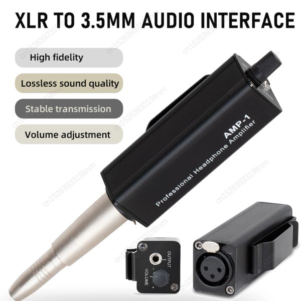 Amplificadores universales XLR a 3.5 mm Auriculares Ampi Hifi Calidad de sonido Amp1 Auriculares Amplificador Control de volumen de volumen para amante de la música