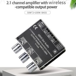 Amplificateurs XYE100L 2.1 canal d'amplificateur de puissance numérique Bluetooth 5.0 Power Audio Stéréo Subwoofer Amplificateur Board 50WX2 + 100W AMP