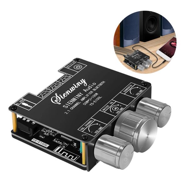 Amplificateurs Amplificateur de puissance audio YSE100L 2.1 canal Bluetoothcompatible 5.1 Amplificateur audio stéréo Amplificateur audio sans fil