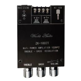 Amplificateurs ZK1002T TPA3116D2 Bluetooth Compatible 5.0 Subwoofer Amplificateur Carte d'amplificateur 100W + 100W POWER STÉRÉO Amplificateur Bass Bass Amp