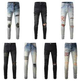 AMR BRAND JEANS Jeans pour hommes Street HipHop Jeans Slim Jeans de haute qualité Jeans pour hommes Pantalons pour hommes Jambe droite Pantalon de moto en vrac Jeans goutte à goutte jeans skinny