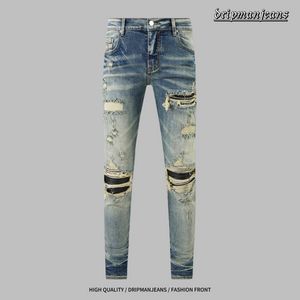 AMR high-end modemerk heren jeans straat hiphop jeans stretch slim fit jeans heren jeans designer jeans pantalones drip jeans skinny jeans drill outfit