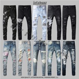 Amr Jeans Drip Jeans Mens Pants Designer jeans slank fit jeans usa druppel gescheurde hiphop motorfiets broek heren jeans y2k jeans skinny jeans uk drip pantalones druppel druppel druppel