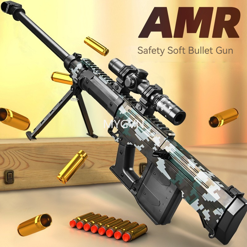 AMR Soft Bullet Shell Espulsione Pistola giocattolo Pistola manuale Lanciatore di cecchino Modello di tiro Grande per adulti Ragazzi CS Fighting