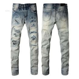 Amri Jeans para hombre 2023 Diseñador de lujo para hombre Pantalones con agujeros de mezclilla Marca de moda Jean Biker Pantalones Hombre Ropa para hombre 136 Amri Jeans