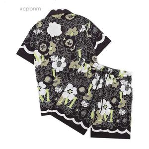 amri Heren T-shirts Heren Designer T Set Button Up Singlebreasted Print Heren Hawaii Bloemen Casual s Shirts en Korte Womens Loose S 9587