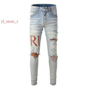 Amrir Jeans denim broek Mens jeans ontwerper Jean Men Black Pants High-End Quality Straight Design Retro Streetwear Casual Sweatpants Designers Pant 9592