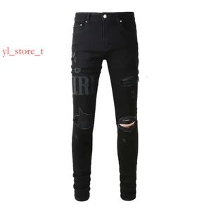 Amrir Jeans pantalon denim pour hommes de designer jean jean hommes pantalons noirs haut de gamme design droit rétro streetwear concepteurs de pantalons de survêtement décontracté 6613