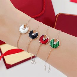 Bracelet amulette rose or blanc fritiri agate rouge personnalité de tendance polie 100 bras bracelet pour hommes et femmes