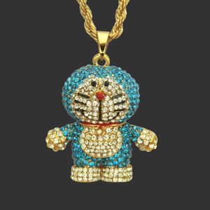Pendentifs à col amulette Vendre Collier de pendentif de chat à trois dimensions de diamants de haute qualité