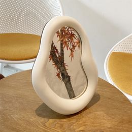 Un espejo de maquillaje de cerámica de forma irregular diseño simple escritorio decorativo dormitorio sala de estar vestidor 240219