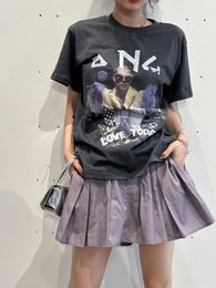 Nueva camiseta de marca AN!NE, camiseta de manga corta holgada y cómoda a la moda para mujer 2023 con signo sencillo y bajo