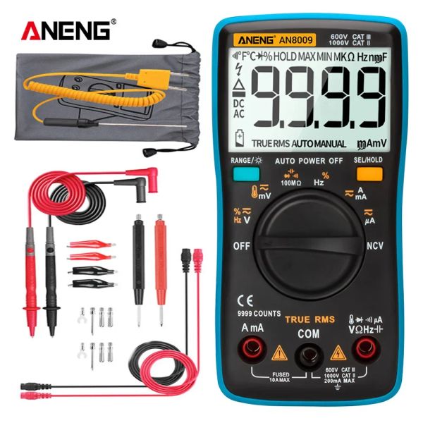 AN8008/AN8009 Multímetro digital 9999 Cuenta de Transistor Transistor True-RMS Tester Auto Electrical RM409B LO Z TEMP MEDER Test