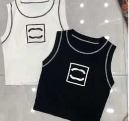 Anagram-Embroidered Women Tanks Camis Camis-Blend Tops Deux lettres C Joupes de créateur de Yoga Suit Channel Robe Bra Vest Dames Solid Vintage T-shirt Femme