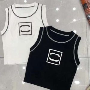 Anagram-geborduurde Dames Tanks Camis tanktops van katoenmix Twee C-letters Designer Rokken Yogapak KANAAL Jurk beha Vest Dames effen Vintage T-shirt Femme 1155ess