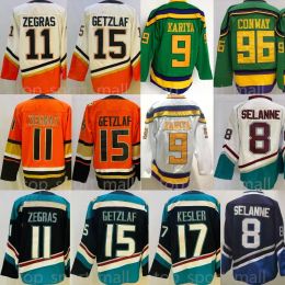 AnaheimDucksHockey 11 Trevor Zegras Jerseys 15 Ryan Getzlaf 17 Ryan Kesler 8 Teemu Selanne 9 Paul Kariya 96 Charlie Conway Vintage Retro Mighty Purple