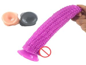 Gode Anal ventouse faux pénis grosse bite de maïs jouets sexuels pour les femmes Surface de particules vagin stimuler l'anus Massage8034103