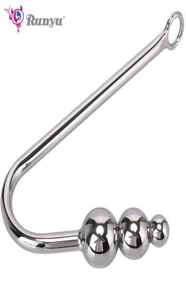 Crochet Anal Plug métallique avec trou de boule dilatateur de fesses masseur de Prostate jouet sexy exotique pour homme mâle jeu BDSM beauté Items3745951