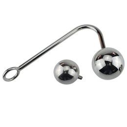 Anal Hook sexy speelgoed 2 vervangbare ballen RVS buttplug bandage Drop Shipping