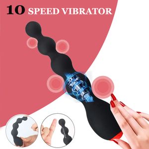 Anale plug dildos vibrator prostaat massager kont 10 snelheid vrouwelijke masturbator kraal erotisch sexy speelgoed voor paar mannen homo