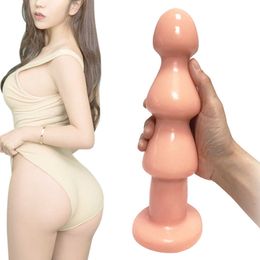 Anale plug pull kralen vrouwelijke masturbatie siliconen butt plug prostate massager krachtige sucker dildo volwassen producten seksspeeltjes S0824