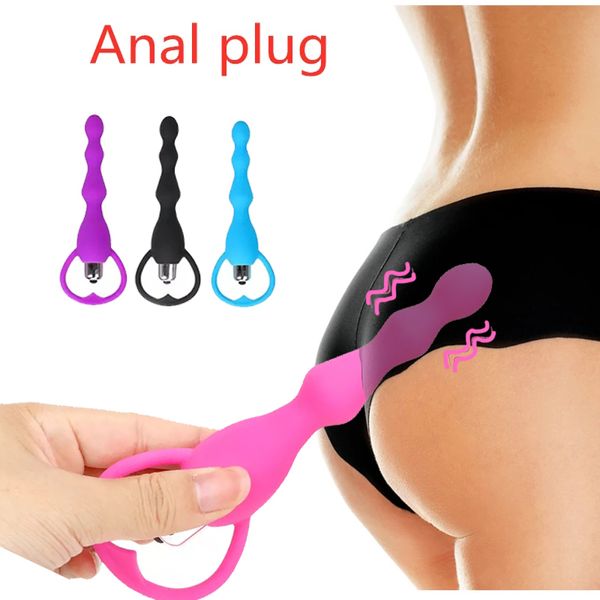 Anal Plug juguetes sexy para Womem Vibrador Beads Balls Masaje Masturbate Machine Buttplug Shop Pareja Adultos Productos