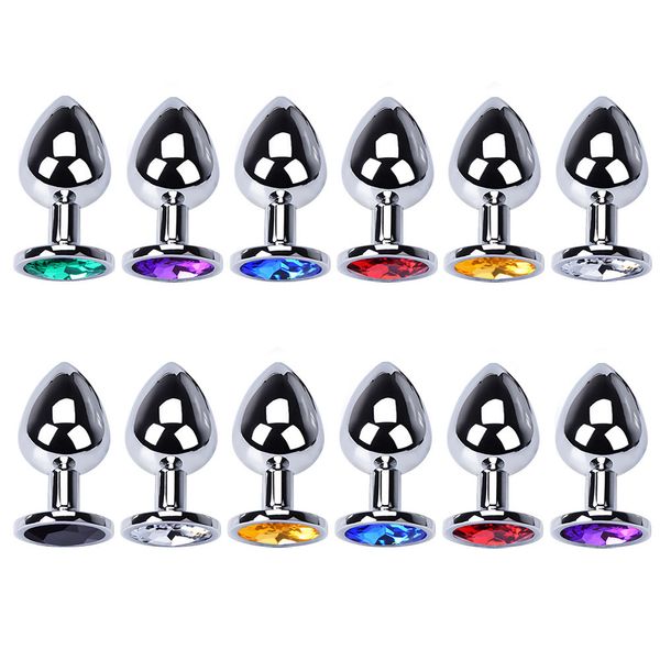 Artículos de belleza Anal Plug sexy Toys Mini Round Metal Crystal Jewelry Butt Small Unisexy Adult juguete sexyual analplug para Mujeres / Hombres Artículos de belleza