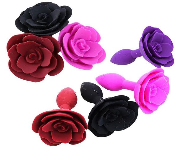 Tapón Anal, juguetes sexys de silicona, acero liso, joyería con flor de rosa, expansor de ano para mujer, consolador para adultos Shop3903404