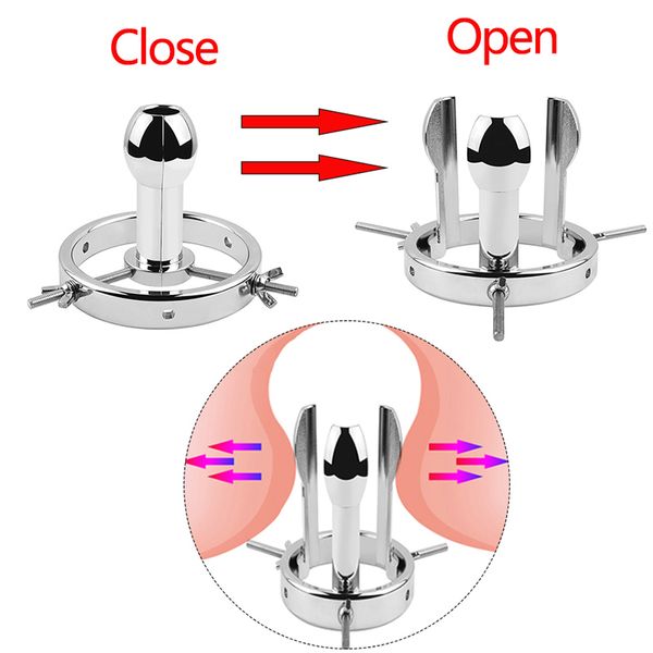 Plug Anal épandeur vagin spéculum bout à bout dilatateur BDSM-Gear fétiche jouets sexy réglable en acier inoxydable ouvre Anus