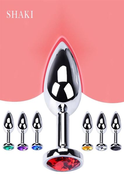 Tapón Anal de acero inoxidable liso, tapón Anal, joyería de cristal, entrenador para mujeres, hombres, consolador Anal SHAKI, Sex Shop para adultos 278P6884429