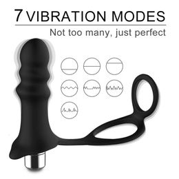 Vibratrice de la fiche anale Masseur de la prostate pour hommes masturbateur vibrant cul adulte stimulateur érotique