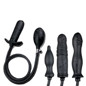 Anale Plug Vrouw Kont Dilatator sexy Speelgoed Uitbreiding Diameter Opblaasbare Dildo met Kralen Man Ingebouwde Siliconen Kolom SM