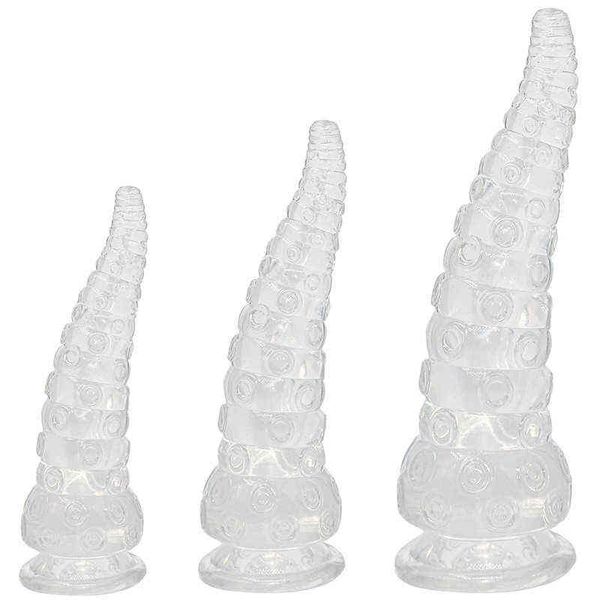 NXY Anal sex toys 360 ° Full Tentacules Transparent Octopus Anal Plug Annal 3 Taille Anal Sex Toys Pour Femmes Strong Sucker 18+ Masturbateurs Anal Toy 1123