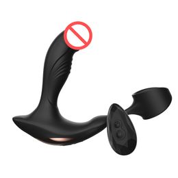 Estimulador anal Masajeador de próstata a prueba de agua Vibrador anal Control remoto inalámbrico Butt Plug Male Ass Plugs Juguetes sexuales Consolador para hombres Mujeres Masturbación ZL0135