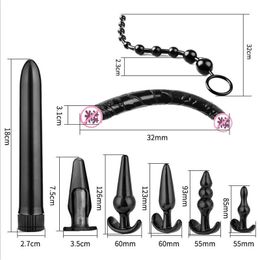 Kit de gancho de cola Anal vibrador consolador vibrador Butt Plug Beads Set sensualidad sexyual masajeador de próstata adultos juguetes sexy para parejas
