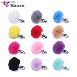 Juguetes anal de 12 colores enchufe anal kawaii bunny tople tapón de conejo lindo enchufe anal enchufe para juegos de cosplay juguetes sexuales de regalo erótico para mujeres HKD230816