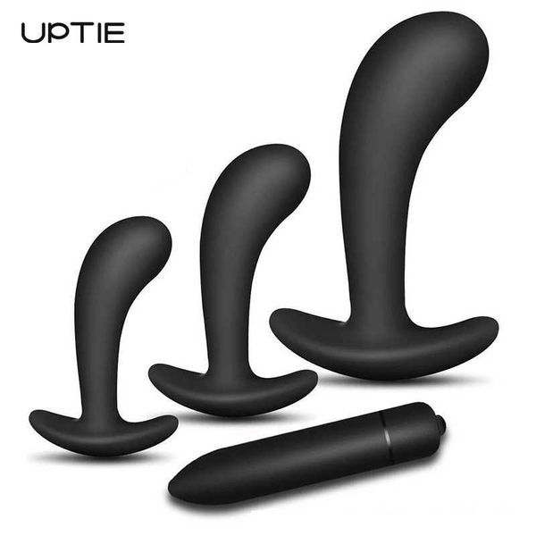 Anal Toys 3 Silicone Anal Plug Training Set Bullet Dildo Vibrator Sex Toy pour Femmes Male Prostate Massager Butt Plug pour Hommes Gay Adultes 18 L230306