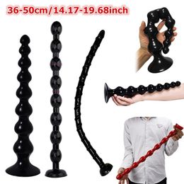 Jouets anaux 3 tailles Super Long Pull Perles Plug Anal Puissant Ventouse Silicone Gode Femelle Masturbation Adulte Sex Toys pour Femme Homme Gay 220922